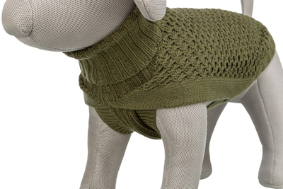 Triko për qen Norwood, S 36 cm, e thurur, jeshile ulliri