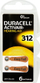 Bateri Duracell 312 DA312 për aparat dëgjimi, zink-ajër, set