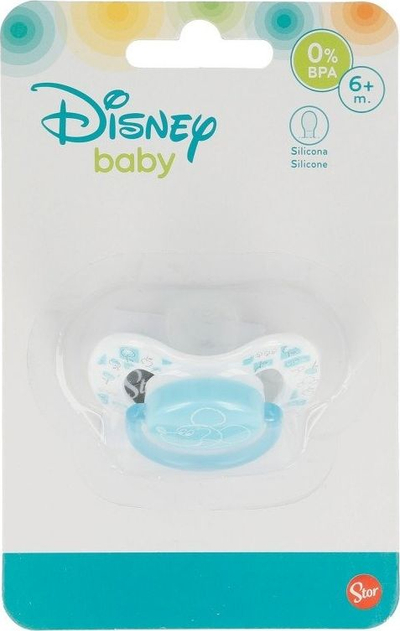 Qetësues silikoni Mickey Mouse, 6m+, blu