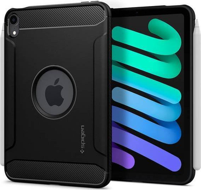 Mbulesë tablet Spigen Rugged Armor për iPad mini 6 2021, TPU, e fortë ndaj rënieve, e zezë mat