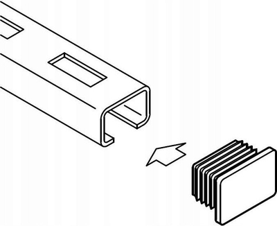 Kapak përfundimtar Walraven Finishing Cap WM 30x30mm, për profile BIS RapidRail, i zi