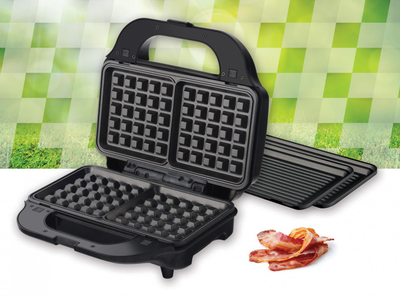 Tostier Heinner SM-2H900BKS, 900W, pllaka të lëvizshme, i zi