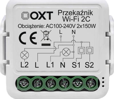 Modul rele OXT Mini, 3 qarqe, WiFi, TUYA