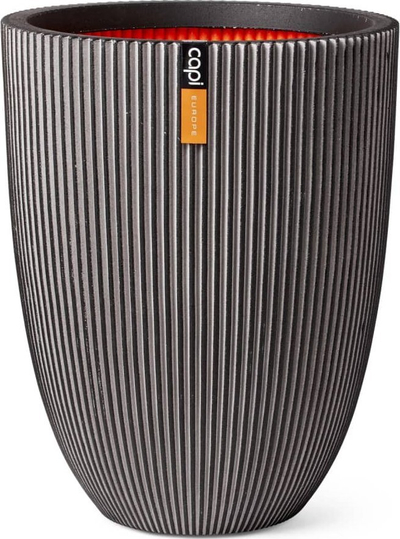 Vazo dekorative Capi Europe Elegant Low Groove, 46x58 cm, antracit gri