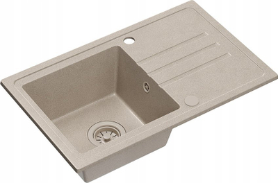 Lavaman kuzhine QUADRON BEN 111 me rubinet KATE, 70x44x17.5 cm, granit, bezhë