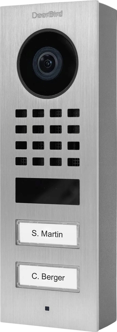 Interfon dere DoorBird D1102V, IP video, Wi‑Fi LAN, çelik inox V2A, ngjyrë argjendtë