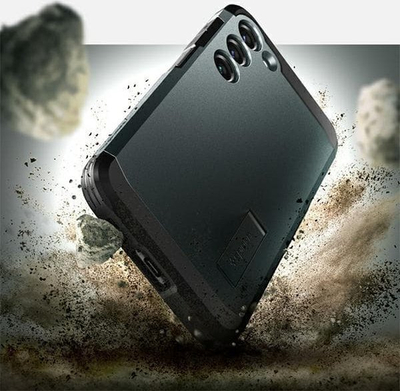 Këllëf telefoni Spigen Tough Armor për Samsung Galaxy S23 Plus, mbrojtës, Abyss Green