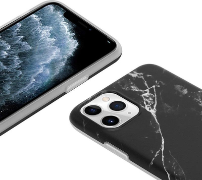 Mbulesë mbrojtëse Crong Marble Case për iPhone 11 Pro, dizajn mermeri, e zezë