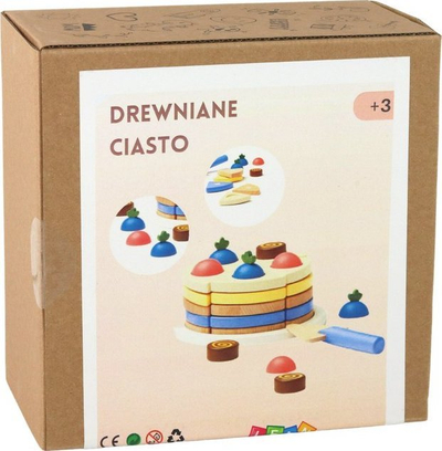 Сет играчки за деца Lean Toys дрвена торта во парчиња, дрвена торта со парчиња, во повеќе бои