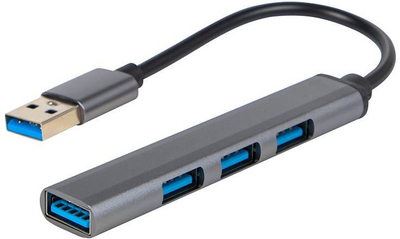 Hub USB Rozganik Slim, 3x USB 2.0, 1x USB 3.0, argjend
