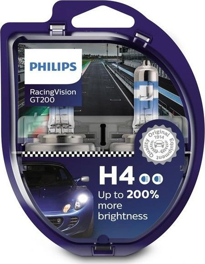 Llambë fenere Philips RacingVision GT200 H4, 60/55W, 12V, transparente