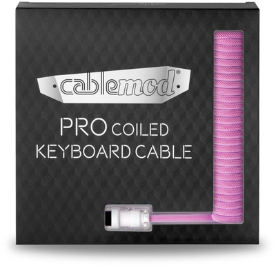 Kabllo spirale CableMod Pro, USB-C/USB-A, 1.5m, rozë