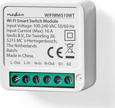 Modul i mençur Nedis SmartLife Tuya, WiFi, çelës ndriçimi 2-way, i bardhë