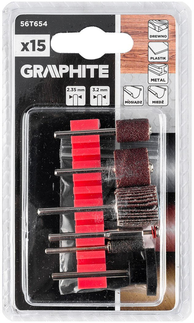 Set aksesorësh Graphite për mini bluese, 15 copë