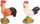 Set me figura gjelash dekorativë polyresin, 4 copë, shumëngjyrësh