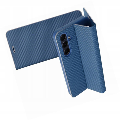 Футрола за книга Vennus Carbon за Xiaomi 14T Pro, со магнет, со држач за картички, црна