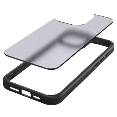 Mbulesë telefoni Spigen Ultra Hybrid për iPhone 15 Pro 6.1", transparente me kornizë frost black