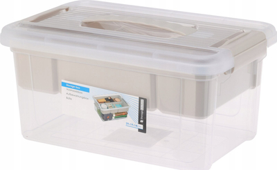 Kuti për mbajtje Storage Solutions, plastike 5L, me ndarje, transparente
