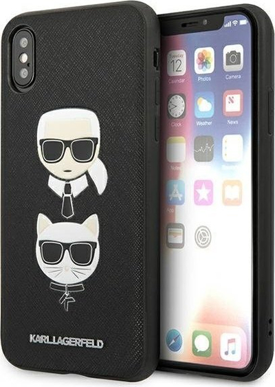 Futrollë telefoni Karl Lagerfeld KLHCI65SAKICKCBK, për iPhone XS Max, hardcase, e zezë