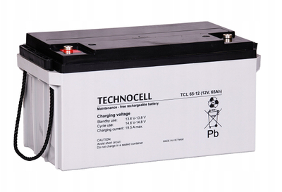 Bateri pa mirëmbajtje Technocell TCL 65 12, 12V, 65Ah, gri