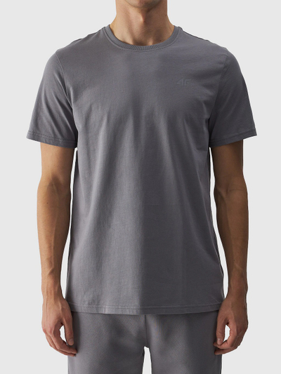 Bluzë sportive 4F T-shirt, për burra, pambuk, gri