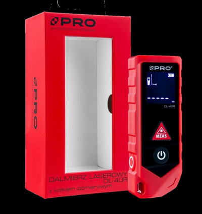 Matës distance me lazer PRO DL-40R, 40 m, me rrotë matëse, i kuq