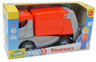 Lodër kamion plehrash Lena Truckies 01623, plastik, gri me portokalli