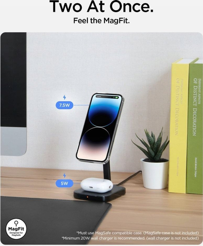 Karikues wireless Spigen ArcField PF2100, MagSafe dyfishtë, i zi