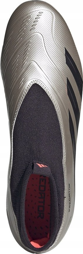 Këpucë futbolli adidas Predator League LL FG IF6331, për bar natyral, pa lidhëse, argjendi me të zezë