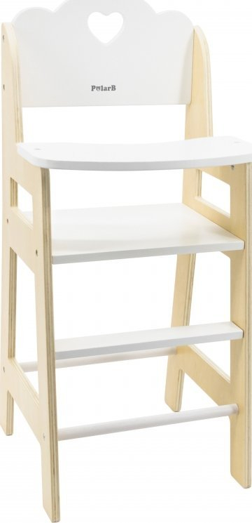 Karrige e nalte druri për kuklla Viga PolarB, deri 38 cm, me tabakë, e bardhë