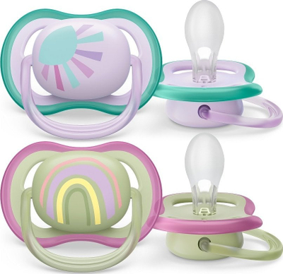 Цуцла за бебе Philips Avent Ultra Air SCF085/59, 0–6 месеци, силикон, сет 2 парчиња, розова