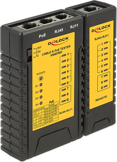 Testu test kabllosh Delock 86107, RJ45 RJ12, PoE