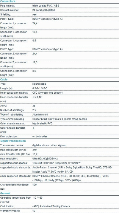 Kabllo HDMI Clicktronic Ultraslim, High Speed, 1m, me Ethernet, blu e errët