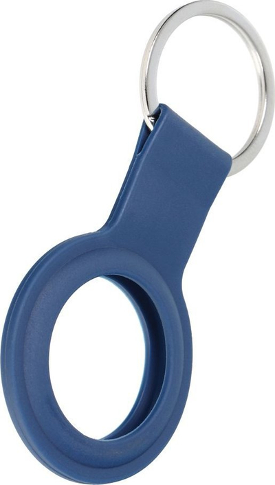 Mbajtëse silikoni Forcell F Tag për AirTag, me karabinë, blu