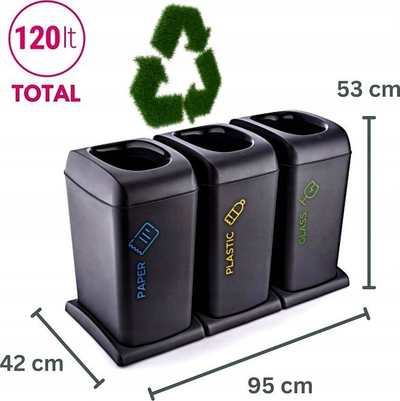 Koshi i riciklimit Soft Recycling Bin, 40L, me kemba mbajtsë, antracit