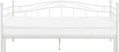 Shtrat trundle metalik TULLE, 90 x 200 cm, EU Single, i bardhë