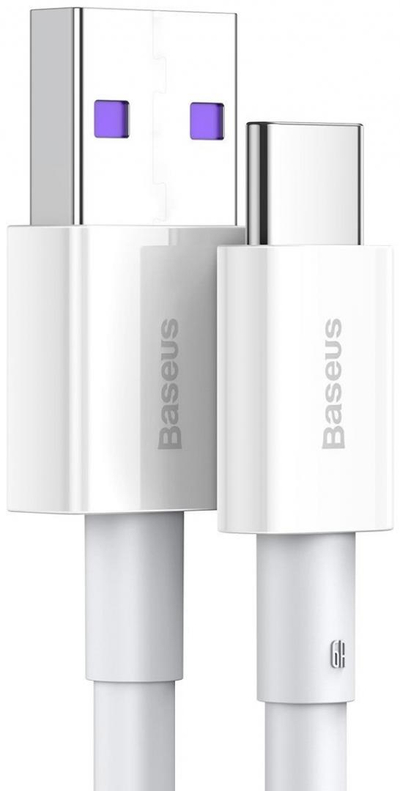 Kabllo USB Baseus USB A në USB C, 2 m, e bardhë