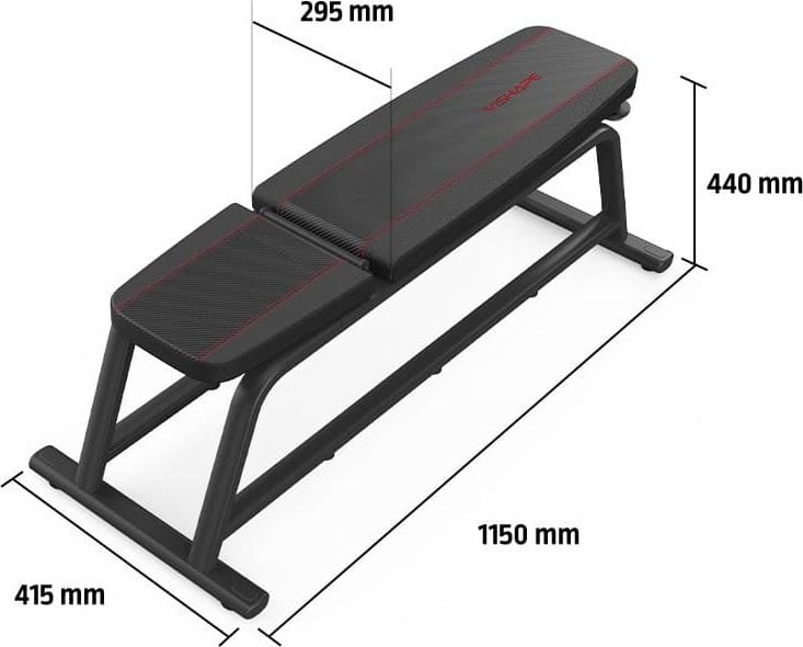 Stol fitnesi Vishape Smart Gym, 24kg, për weightlifting, ngjyrë grafit