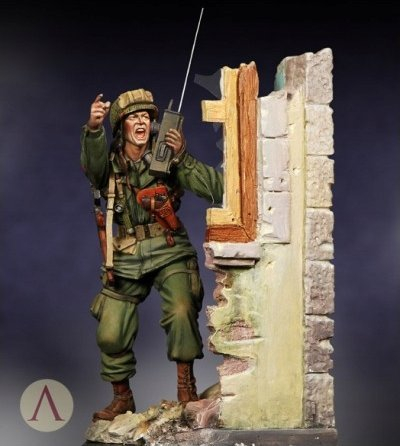 Figurinë metalike Scale75 82nd Airborne Holland 1944, 75mm, për me lyer, jeshile