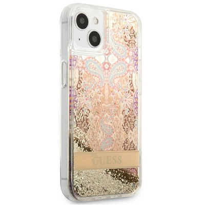 Kapak telefoni Guess për iPhone 13 6.1", me glitter, ngjyrë gold