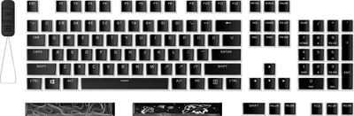 Kapakë tastiere HyperX Black Pudding, set PBT, për tastiera mekanike, ngjyrë e zezë