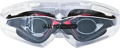 Syze noti Alltoswim Milos, Anti-Fog, filtër UV, të zeza me të kuqe