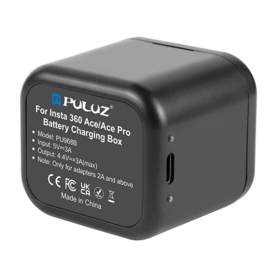 Karikues me kuti memorjeje Puluz për Insta360 Ace Pro Ace, USB C, kompakt, i zi