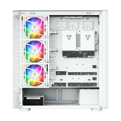 Kullë gaming Modecom Volcano AQ400 ARGB, MIDI Tower, ekran LCD, e bardhë