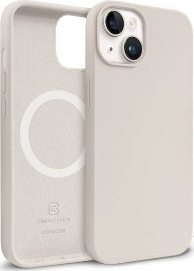 Mbulesë silikoni Crong Color Cover Magnetic, për iPhone 14 Plus, MagSafe, bezhë stone