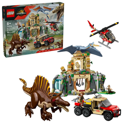 Lodër konstruktore LEGO Jurassic World 76976 Spinosaurus & Quetzalcoatlus, set dinosaurësh, për fëmijë