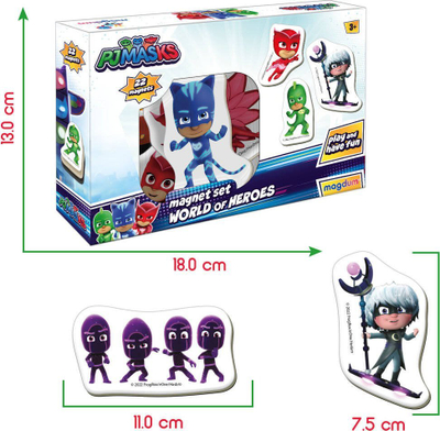 Set magnetesh Keycraft PJ Masks World of Heroes, 22 copë, për fëmijë 3+, shumëngjyrësh