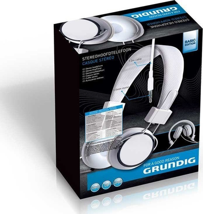 Kufje on ear Grundig Neon, me kabllo 1.2m, e bardhë