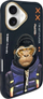 Kapak telefoni Nimmy Cool&amp;Cute 2.0 Monkey, për iPhone 16 6.1", i zi