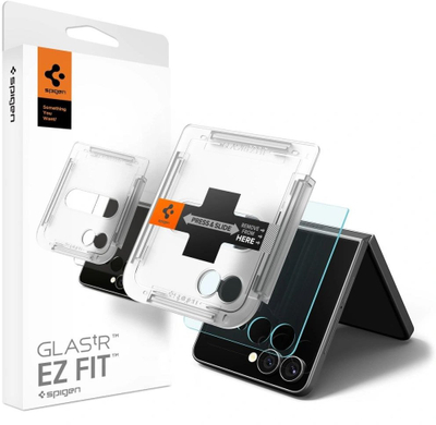 Xham mbrojtës Spigen Glas.TR EZ Fit HD për Samsung Galaxy Z Flip7, xham i temperum, transparencë e lartë